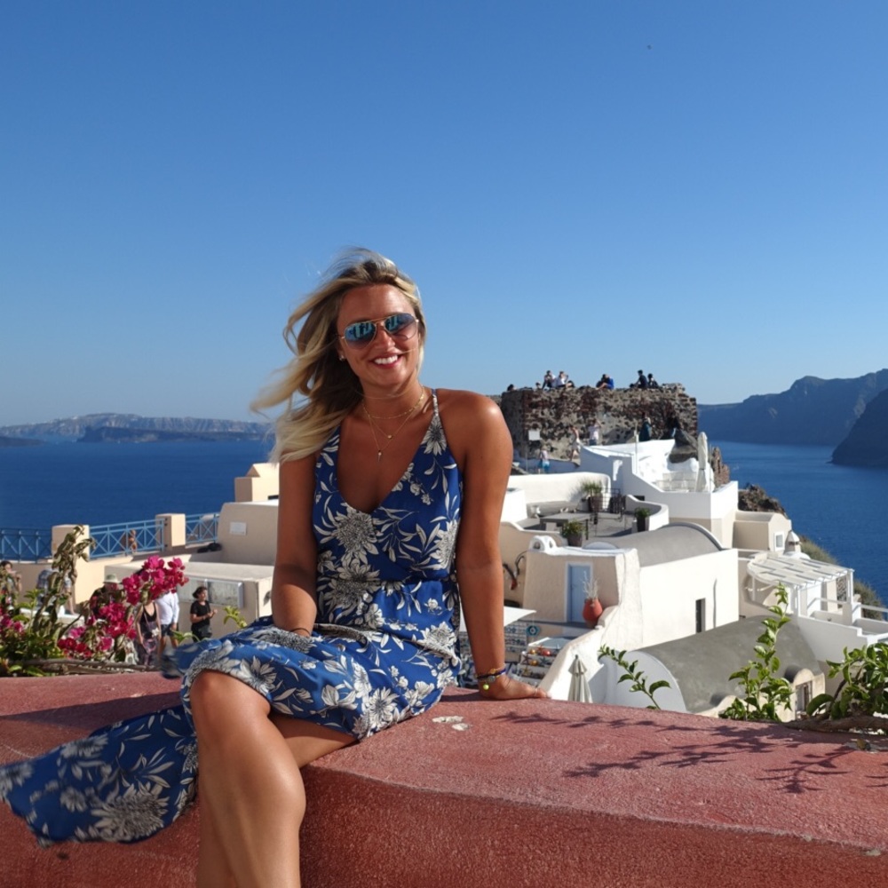 Lulus Blue floral maxi dress with slit